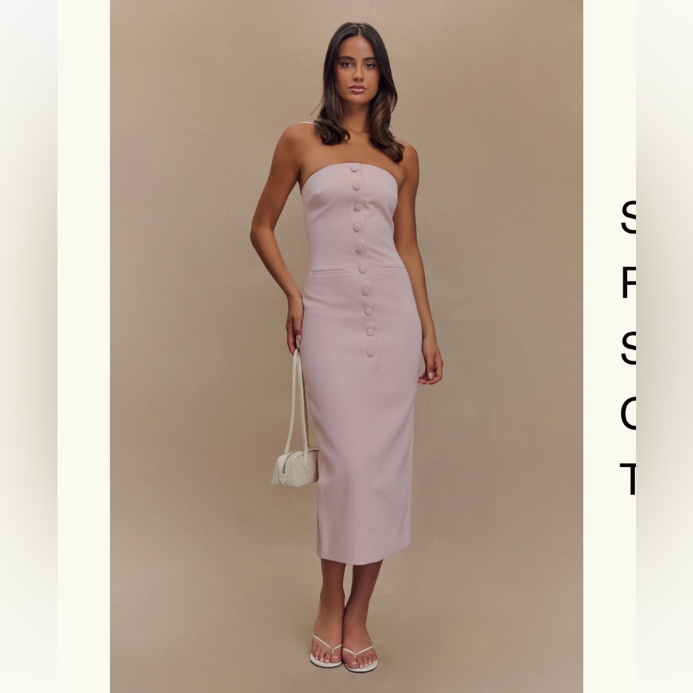 NWT Meshki Strapless Midi Dress